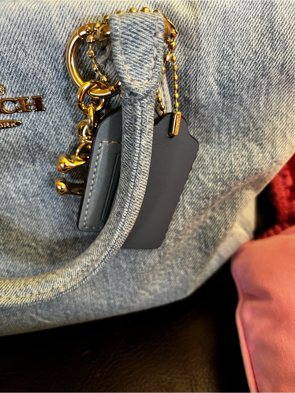 Coach Loved Denim Large Rowan With Wristlet And Charms - Picture 11 of 16